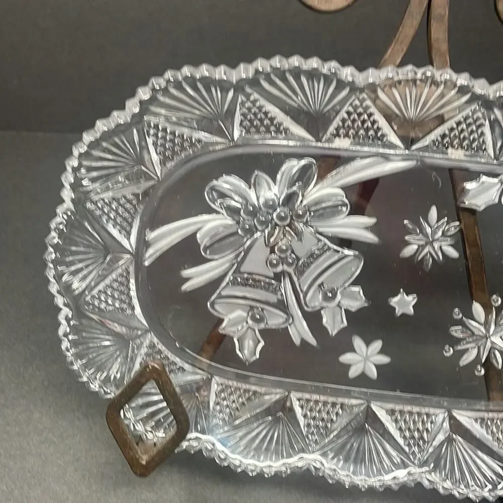 Studio Nova Holiday Bells Scalloped Rim Dessert Tray
